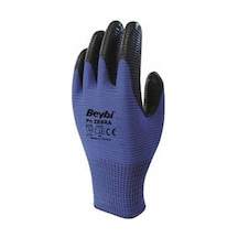 Beybi Nitril Poly PNzebra 9 Beden Mavi Siyah Eldiven 12li Paket