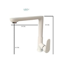Üso Beyaz Eviye-Mutfak Bataryası Armatürü Beyaz Gövde Lüks Ürün
