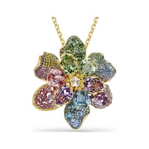 5709952 Swarovski Kolye Idyllia Pendant And Brooch, Mixed Cuts, Pave, Flower, Multicolored, Mixed Metal Finish Çok Renkli