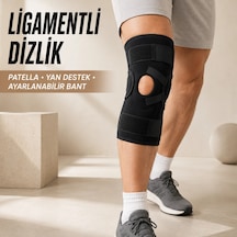 Ligament Destekli Dizlik Ayarlanabilir Cırtlı Açık Patella Diz Destekliği