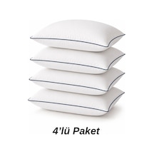 4 Adet Biyeli Yastık Lacivert Serisi 1000gr Silikon Boncuk Elyaf Dolgulu 50x70cm Lacivert Lacivert