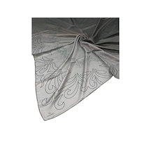 Mim Eşarp Valino Degrade Desenli Şifon Eşarp 90x90 Cm Koyu Gri - Füme