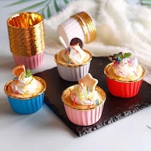 20 Adet Mini Muffin Ve Cupcake Kalıbı Yapışmaz Tek Kullanımlık Kağıt Kek Kalıbı, Isıya Dayanıklı, Renkli Ve Pratik Pişirme Kabı, Muffin Ve Cupcake Sunumuna Uygun Mavi Diğer