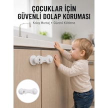 Mey İthalat 4 Adet Dolap Ve Çekmece Emniyet Kilidi Çift Taraflı Bantlı Güvenli Tasarım Yeni Nesil