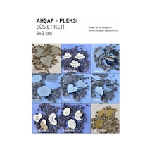 Pleksi Ahşap Isimlik Etiket, Düğün Söz Nişan Mevlid Sünnet Süsl