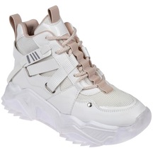 Pullman Uzun Konçlu Kadın Spor Ayakkabı Sneaker Sms-6560 Beyaz-beyaz