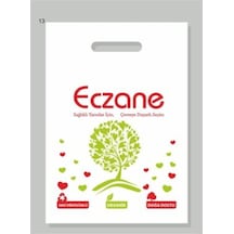 0 No Eczane Baskılı 100 Lü Blok Poşet Beyaz 20X28 Cm Ürün Desenle