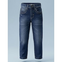 Civil Boys Basic Çizgili 6-9 Yaş Pantolon Kot - Mavi KOYU MAVİ