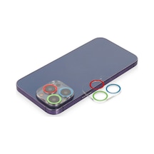 Genel Markalar İphone 12 Pro Renkli Kamera Lens Koruma Cam - Mavi-yeşil Renk