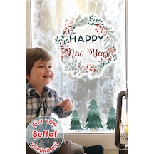 Ren Geyiği Pencere Cam Sticker, Yılbaşı Sticker, Kış Konseptli Geyik Sticker Dijital Baskı