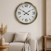 60 Cm Gold Metal Dekoratif Duvar Saati Çok Renkli 20154096