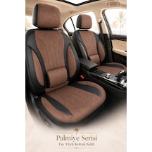 Seat Toledo 2005 Sonrası Uyumlu Palmiye Serisi Taba Siyah Bel Destekli Tay Tüyü Koltuk Kılıfı