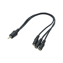 1 Stereo 3.5Mm Erkek. 3 Stereo 3.5Mm Dişi Ses Dağıtıcı Aux Kablo