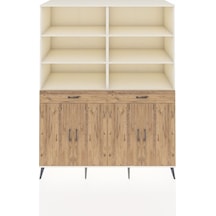Kronos Gardrop 10 Raflı 2 Çekmeceli 4 Kapaklı 176x59x221 Aytaşı-çam Çam