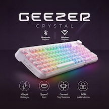 Geezer Crystal Kablolu/kablosuz Bt Wireless Bağlantı Türkçe Q Klavye Beyaz Sk-710ctm