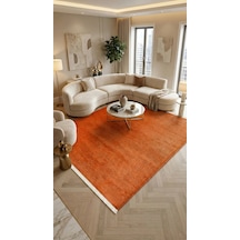 Youdayhomecollection Hanzade- Turuncu - Oturma Odası , Koridor Halısı-kaydırmaz Taban-robot Süpürgeye Uyumlu-kolay Temizlenebilir - 200x400 Çok Renkli