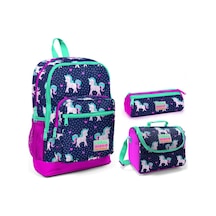 Coral High Mor Unicorn Kız Çocuk 3'lü İlkokul Çanta Seti