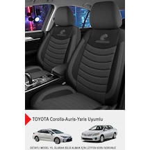 Panther Serisi Keten Kumaş Oto Koltuk Kılıfı Toyota Corolla-auris-yaris Uyumlu Füme