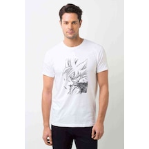 Anime Dragon Ball Baskılı Beyaz Erkek Tshirt (530998013)