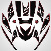 Yamaha Xmax 2014-2017 Full Body Kit Sticker Pad Siyah Kırmızı