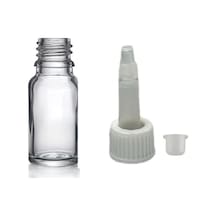 10ml Şeffaf Cam Şişe Getamisin Kapak, 12 Adet, Plastik Üstten Damlalıklı Şişe, Damlatmalı Şişe, Damlatıcı Şişe