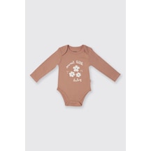 Panço Kız Bebek Gül Uzun Kollu Body Pembe 2421GN03002