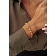 Rope Örgü Bileklik Sarı Altın