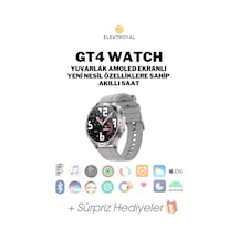 Wearfitpro Gt4 Watch Yuvarlak Amoled Ekran Yeni Nesil Özelliklere Sahip Akıllı Saat Gümüş
