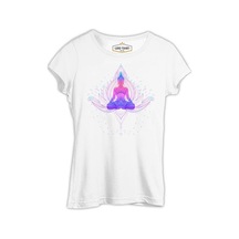 Yoga - Center Beyaz Kadın Tshirt 001