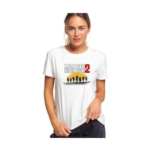 Red Dead Beyaz Logolu Baskılı Beyaz Kadın Tshirt