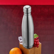 500ml Krom Şişe Termos Paslanmaz Çelik - Kaydırmaz Tpr Taban Bx40 Çok Renkli