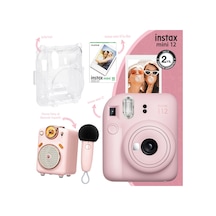 Instax Mini 12 Fotoğraf Makinesi + 10'lu Film + Şeffaf Kılıf + Divoom Fairy-OK Karaoke Bluetooth Hoparlör