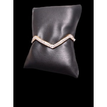 Almira Kozmetik Bijuteri Çelik Zirkon Taşlı Zigzag Model Kelepçe Bileklik