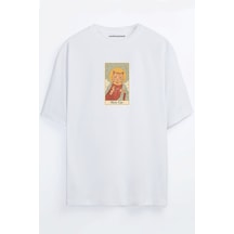 Kutsal Kedi - Holy Cat Baskılı Oversize Unisex T-shirt Beyaz