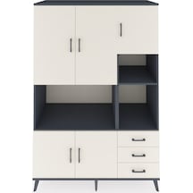 Kronos Dolap 9 Raflı 3 Çekmeceli 5 Kapaklı 132x59x195 Antrasit-aytaşı/aytaşı Aytası/aytası
