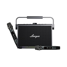 Lenyes Titan 2 Serisi Rgb Işıklı Çift Mikrofonlu Tws Bluetooth Speaker Hoparlör V5.3 5000mah Siyah
