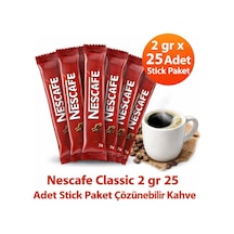 Kahve Classic 2 Gr 25 Adet Stick Paket Çözünebilir Kahve Diğer