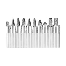 Hallow 1/8" Çift Kesim Karbür Döner Çapak Seti Şaft 20 Adet