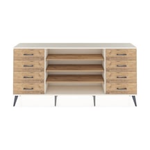 Arges Konsol 3 Raflı 8 Çekmeceli 176x30x83 Aytaşı-çam/çam Çam/çam