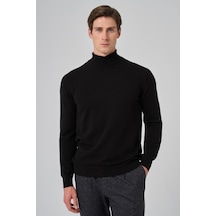 Morven Erkek Siyah Basic Balıkçı Yaka Dynamic Fit Rahat Kesim Triko 26kc017002001 Siyah