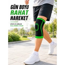 Örme Dizlik Nefes Alabilen Esnek Diz Tamamlayıcı Spor Ve Günlük Kullanım Siyah Yeşil Standart