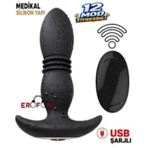 Erofoni Otomatik 3 Mod İleri Geri Hareketli 14.5 Cm Uzaktan Kumandalı 10 Mod Titreşimli Usb Şarjlı Teknolojik Anal Vibratör