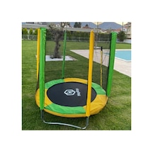 Katlanabilir Ev Tipi Trambolin Fileli Korumalı Büyük Boy 140 Cm Çocuk Trampolini 5 Ft Trambolin