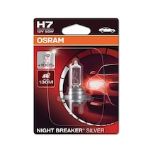 H7 Night Breaker Silver Far Ampulü, 12v 55w,%100 Daha Fazla Işık, 130m Mesafe