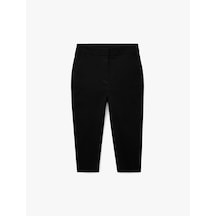 Koton Viskon Kumaş Slim Fit Cepli Capri Pantolon Siyah 5sak40315uw Siyah