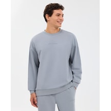 Skechers M Essential Crewneck Sweatshirt Erkek Gri Sweatshirt S2610015-4256 Gri