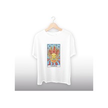 Boğa Burcu Temalı Unisex Tişört Beyaz