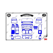 Fiat Grand Punto 2005-2009 Torpido Konsol Trim Göğüs Maun Kaplama Set 15 Parça Mavi