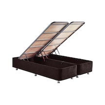 Nironyatak Niron Ela Baza -140X190 Cm Çift Kişilik Sandıklı Siyah Kumaş Baza