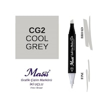 Çift Uçlu Marker Grafik Çizim Kalemi Cg2 Soğuk Gri